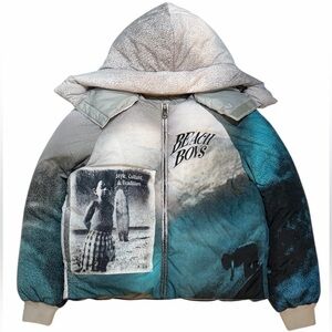 ERL Blue & Gray Printed Puffer Jacket